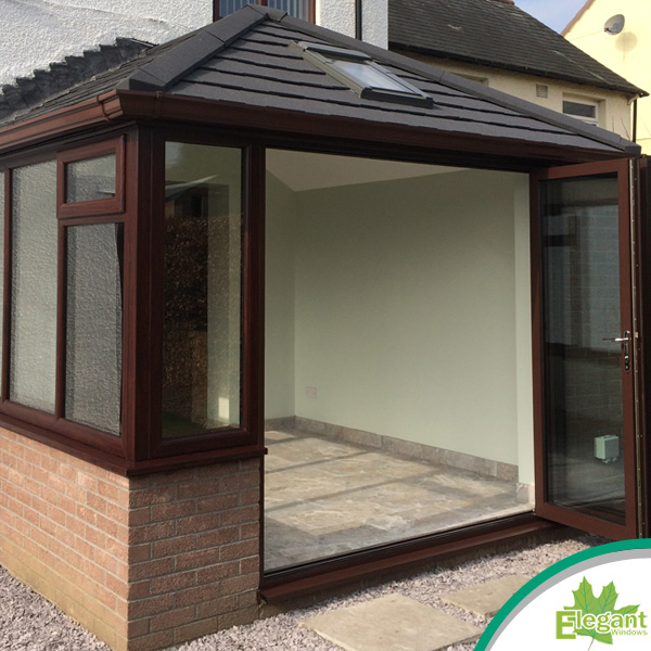 Solid roof conservatory build in Blackwood